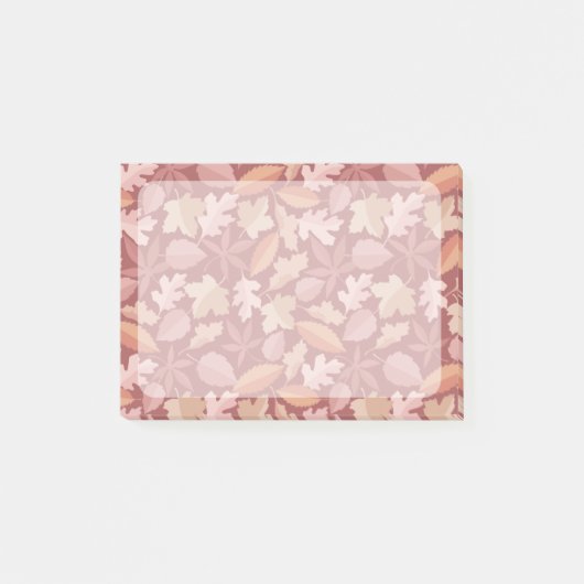Marsala bladerenpatroon post-it® notes (Voorkant)