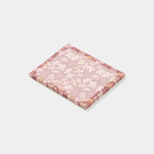 Marsala bladerenpatroon post-it® notes (Schuin)