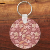 Marsala bladerenpatroon sleutelhanger (Voorkant)