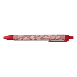 Marsala bladerenpatroon zwarte inkt pen