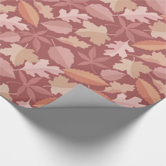 Marsala-bladpatroon Cadeaupapier (Hoek)