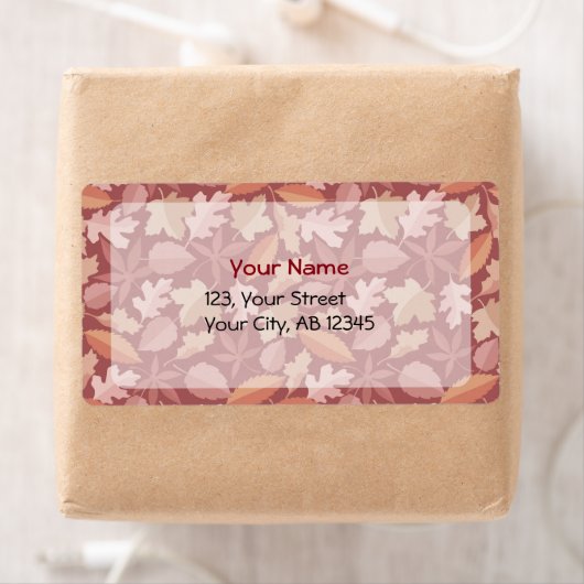 Marsala-bladpatroon Etiket (Insitu)