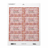 Marsala-bladpatroon Etiket (Full Sheet)