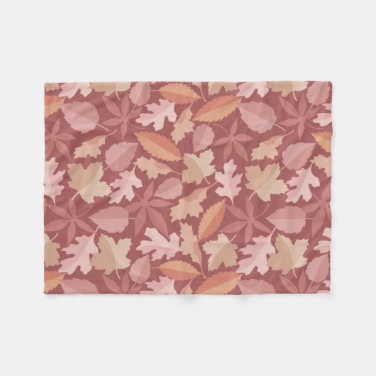 Marsala-bladpatroon Fleece Deken (Voorkant (Horizontaal))