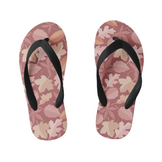 Marsala-bladpatroon Kinder Teenslippers (Voetbed)