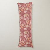 Marsala-bladpatroon Lichaamskussen (Voorkant Verticaal)