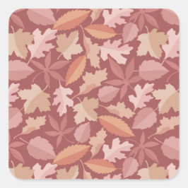 Marsala-bladpatroon Vierkante Sticker