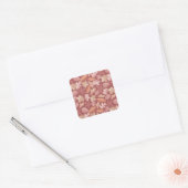 Marsala-bladpatroon Vierkante Sticker (Envelop)
