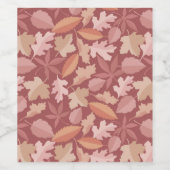 Marsala-bladpatroon Wijn Etiket (Enkel label)