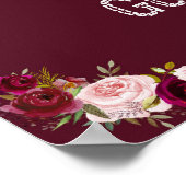 Marsala Bloem Hoorn Burgundy Onderteken Ons Gasten Poster (Hoek)