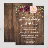 Marsala Bloemen Bruiloftsreceptie Kaart (Voorkant / Achterkant)