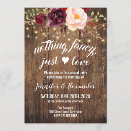 Marsala Bloemen Bruiloftsreceptie Kaart