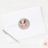 Marsala Bloemen Mason Jar Rustieke Bruiloft Ronde Sticker (Envelop)