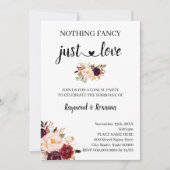 Marsala Bloemen Niets Gecs gewoon Love Elopement Kaart (Voorkant)