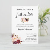 Marsala Bloemen Niets Gecs gewoon Love Elopement Kaart (Staand voorkant)