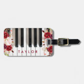 Marsala Bloemen Piano Design Bagagelabel (Voorkant horizontaal)