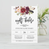 Marsala bloemenrepetitie met handgeschreven letter kaart (Staand voorkant)