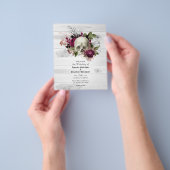 Marsala Bloemenskelet Halloween Gotische Bruiloft Flyer (Hand)