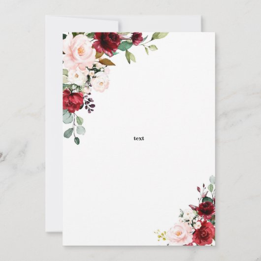 Marsala Bloemenverrassing 90ste verjaardag Kaart (Achterkant)