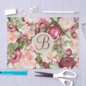 Marsala Bloemige Rustieke Monogram Letter Initiaal Tissuepapier (Craft)