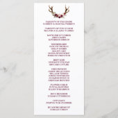 Marsala Bloemrijke Geweien Navy Blauwe Huwelijkspr Programmakaart (Achterkant)