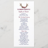 Marsala Bloemrijke Geweien Navy Blauwe Huwelijkspr Programmakaart (Voorkant)