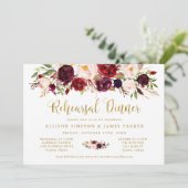 Marsala Bloemrijke Herfst Gouden Oefenavondmaalkaa Kaart (Staand voorkant)