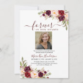 Marsala Blush Boho Memorial Service Kaart (Voorkant)