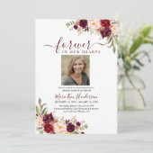 Marsala Blush Boho Memorial Service Kaart (Staand voorkant)