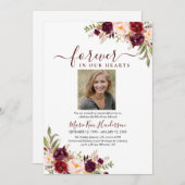 Marsala Blush Boho Memorial Service Kaart (Voorkant / Achterkant)