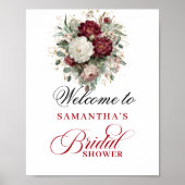 Marsala Blush Burgundy Bruiloft Welcome Poster (Voorkant)
