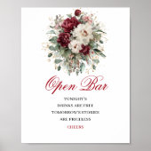 Marsala Blush Burgundy Open Bar 8x10 Bord Poster (Voorkant)
