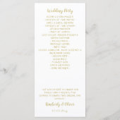 Marsala blush en gouden bruiloft programma's (Achterkant)