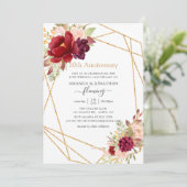 Marsala & Blush Geometric 50th Wedding Jubileum Kaart (Staand voorkant)