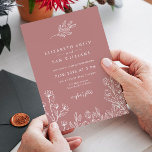 Marsala Blush Modern Simple Wedding Invitation Kaart<br><div class="desc">Marsala Blush Modern Simple Wedding Invitation</div>