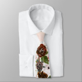 Marsala Blush Pink Chic Floral Groom Wedding Stropdas (Gebonden)