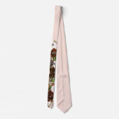 Marsala Blush Pink Chic Floral Groom Wedding Stropdas (Achterkant)
