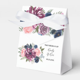 Marsala Blush Pink Navy Blue Wedding Box Bedankdoosjes