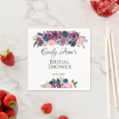 Marsala Blush Pink Navy Peonies Vrijgezellenfeest Servet (Insitu)