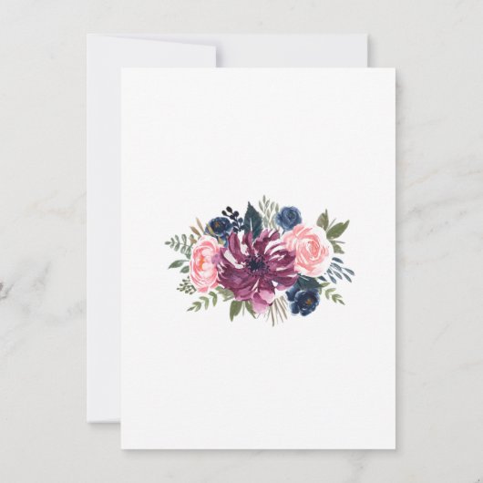 Marsala Blush Pink Navy Peony Couples Shower Kaart (Achterkant)