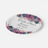 Marsala Blush Pink Navy Peony Vrijgezellenfeest Papieren Bordje (Gekanteld)