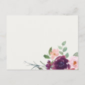 MARSALA BLUSH ROOS WATERVERF FLORAL BABY SHOWER UITNODIGING BRIEFKAART (Achterkant)