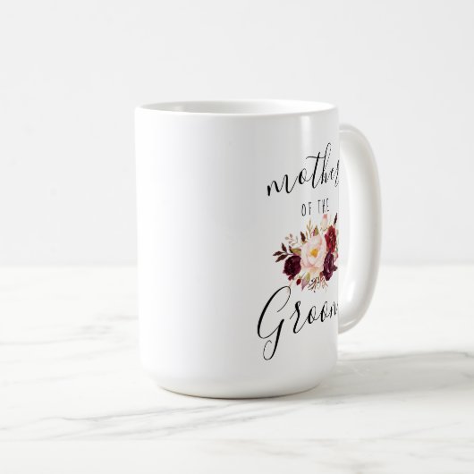 Marsala Blush Roze Bloemen Moeder van de bruidegom Koffiemok (Voorkant rechts)