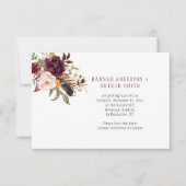 Marsala Boho Bloemen Save the Date Kaart (Voorkant)