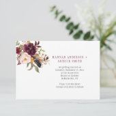 Marsala Boho Bloemen Save the Date Kaart (Staand voorkant)