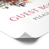 Marsala Boho Bloemenen Guestbook Eucalyptus Bord Poster (Hoek)
