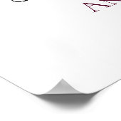 Marsala Boho Floral No Seating Plan Weddenschap Poster (Hoek)