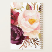 Marsala Boho Gold Boeket Jaarlijks Maandelijks Wek Planner (Achterkant)