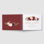 Marsala bordeaux bloemrijke herfst bruiloft gasten gastenboek (Volledig)