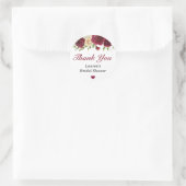Marsala Bordeaux herfst cadeau bruidsfeest bedankj Ronde Sticker (Tas)